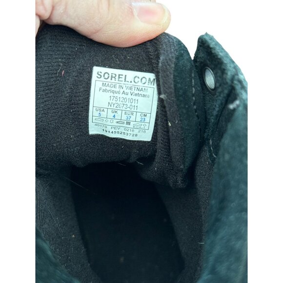 Sorel Womens Snow Boots size 5 Cheyanne Winter Duck Lace Black Suede - Picture 8 of 9